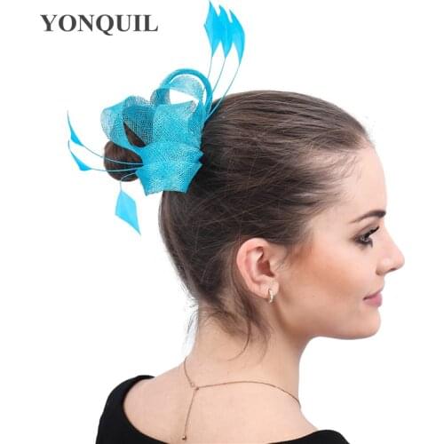 Fashion Sinamay Wedding Headwear For Elegant Women Ladies Formal Hair Accessories Bride New Chic Party Dinner Headdress Hair Pin