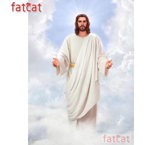 FATCAT Cloud Jesus Religion diy 5d diamond painting cross stitch full square round diamond embroidery sale decoration AE3132