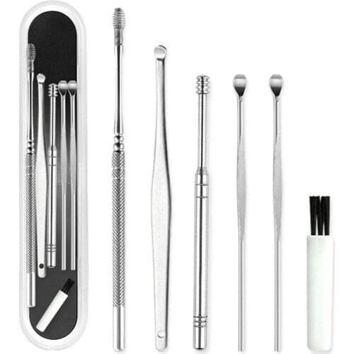 1 5 6Pcs Ear Cleaner Set Ear Cleaning Spiral Earpick Ear Wax Remover Ear Curette Spiral Ear Spoon Earpick Set Ear Cleaning Tools