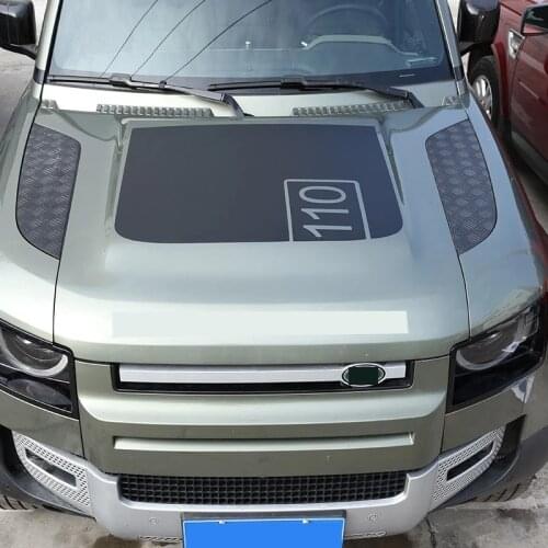 Engine Hood Decal For Land Rover Defender 90 110 2020 2021 Car Styling Engine Cover Pull Flower Film Stickers Accessories