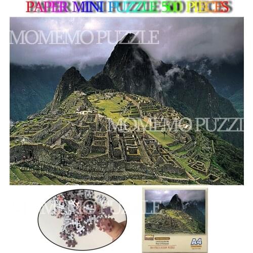 Machu Picchu Mini Jigsaw Puzzles 500 Pieces Puru Historic Sanctuary Landscape Paper Puzzles Adults Kids Brain Challenge Game Toy