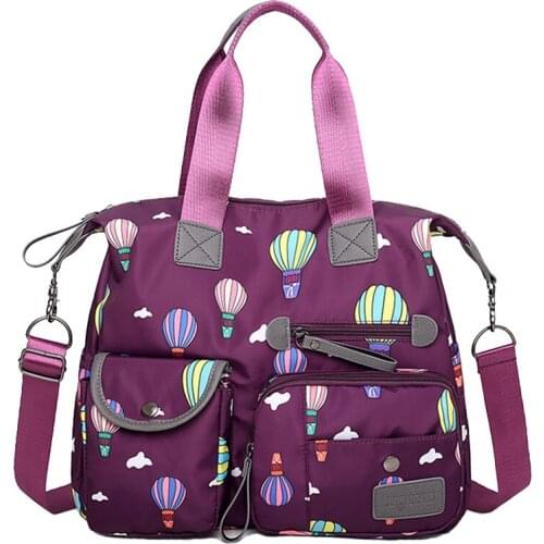 Casual Nylon Crossbody Bags Women Messenger Bags Shoulder Bag Female Handbag Zipper Decoration Ladies Printing Messenger Bags