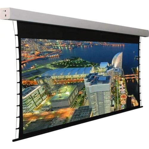 16:9 High Class Tab-tensioned Motorized Intelligent Electric Projection 4K Cinema Screen for Home Theater Projector