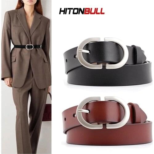 HITONBULL New Real Cowhide Womens Belt Fashion Matching Jeans And Slacks Luxury High Quality Ladies Brand Women Leather Belts