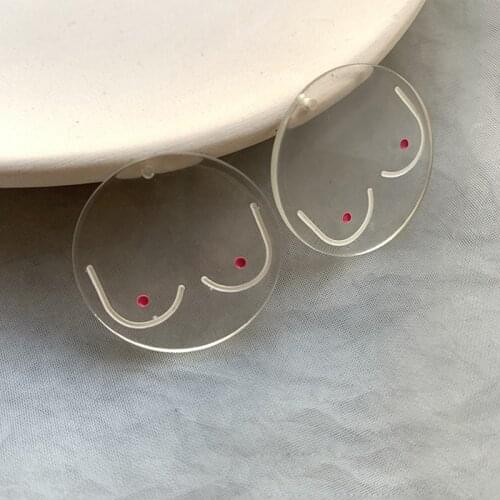 10Pcs 28MM Transparent Abstract Art Simple Strokes Round Charms For DIY Making Earrings Necklace Jewelry Accessories