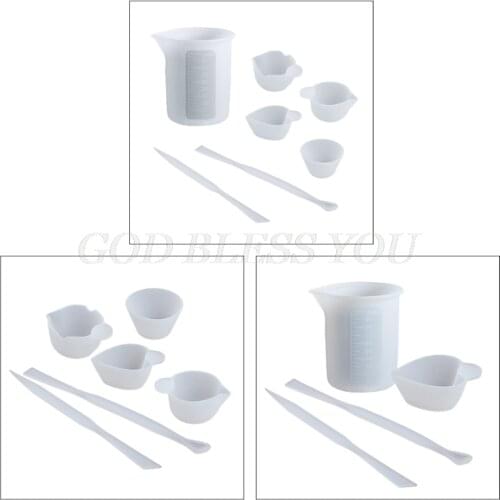 1 Set Reusable Nonstick Resin Art Mixing Measuring Cups Silicone Stir Stick Epoxy Mold Jewelry Making DIY Tools Drop Shipping