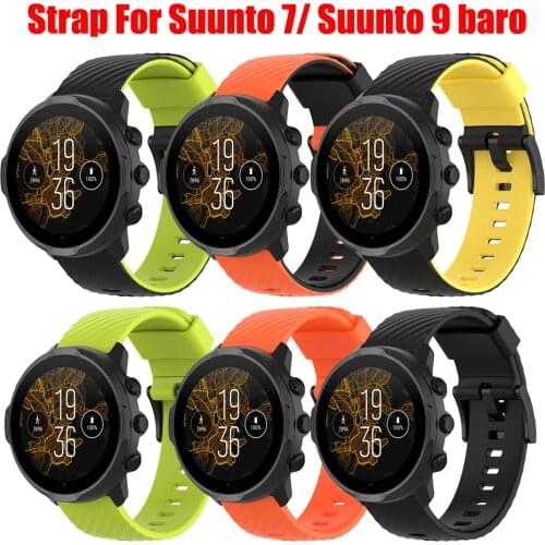 Silicone sport Watchband Strap for Suunto Spartan Sport/Sport wrist HR /For Suunto 7 9 9 Baro Watch Replacement Sport Bracelet