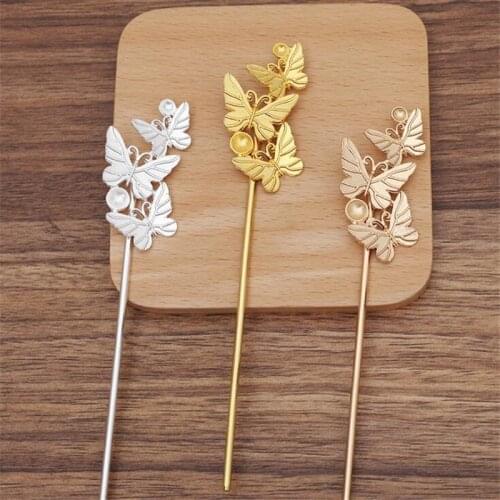 SIXTY TOWFISH 3 Pieces DIY Jewelry Accessories Handmade Materials Charms Metal Flower Filigree Flower Slice Hairpin