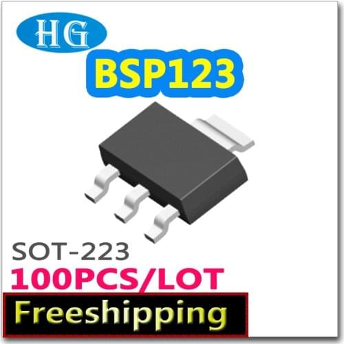 Smd BSP123 100pcs/lot SOT223 N-channel 100V 0.37A pdf inside mosfet