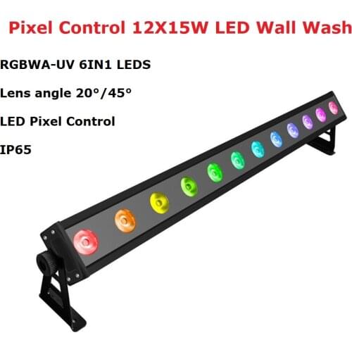 Outdoor Bar Light 12X15W RGBWA-UV LED Wall Wash Light 6/11/41/77 Channels DMX512 LED Bar Wash Stage Light Music Dj Disco Lights