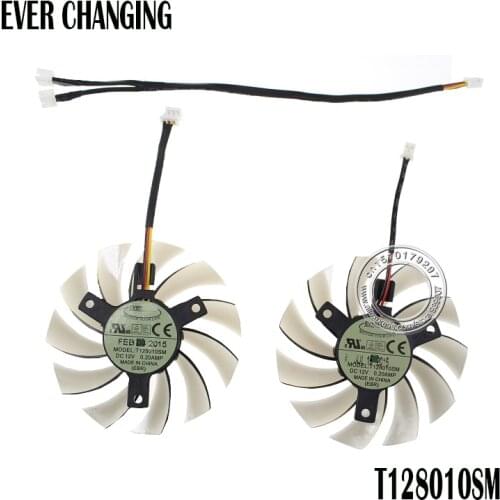 Free Shipping 2PCS 2PIN+3PIN T128010SM 12V 0.2A For Gigabyte N470SO N580UD N580SO GTX460 GTX580 HD5870 Graphics Card Cooling Fan