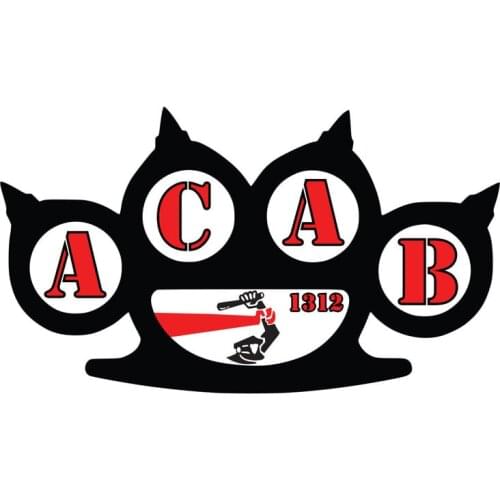 Hot Sell Hot Personality ACAB 1312 Car Sticker Motorcycle Stickers KK Vinyl Sunscreen Anti-UV PVC 8.4cm X 15cm