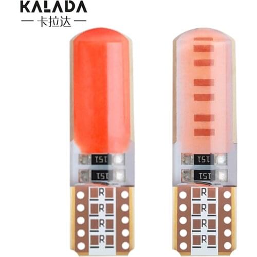 100pcs wholesale Silica Gel LED t10 194 w5w Socket COB 12SMD Car Led Side Marker Lamp Amber Green License Bulb Dome Light DC12V