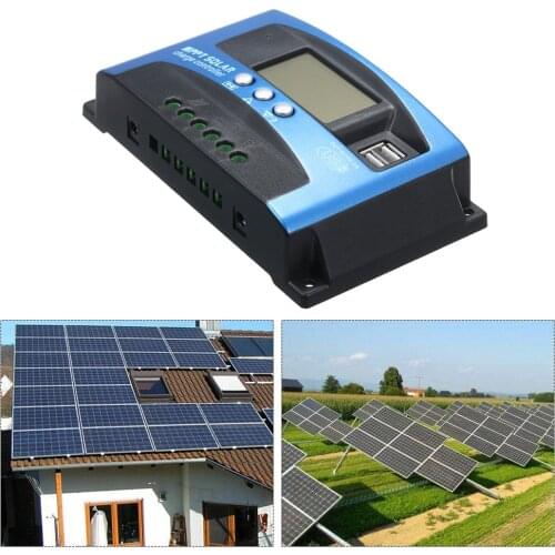 30/ 40A/50/60/100A MPPT Solar Charge Controller Dual USB LCD Display Auto Solar Cell Panel Charger Regulator
