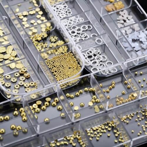 38 Styles Nail Art Mix Metal Frame Gold Color Jewelry Filling UV Resin Epoxy Mold Making Filling Material for DIY Resin Crafts
