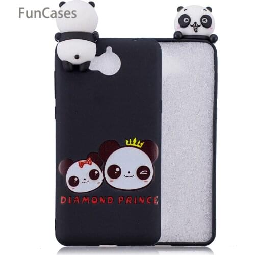 3D Panda Phone Case sFor Hoesje Huawei Y5 2017 Soft TPU Phone Case Ajax Jewelled Silicone Cover For Huawei Ascend Y6 2017 Couple
