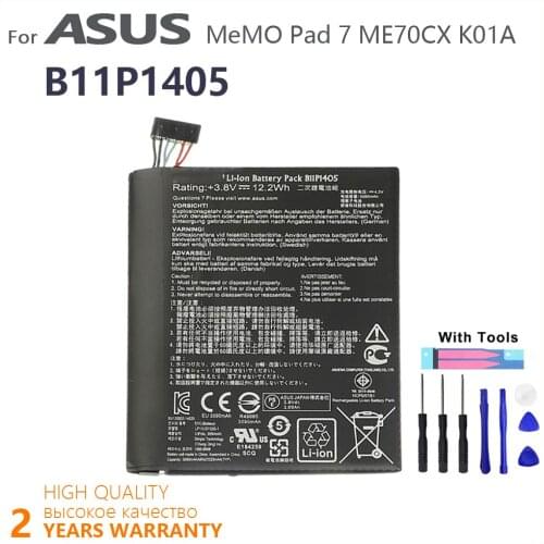 100% Original 3090mAh B11P1405 For ASUS MeMO Pad 7 ME70CX K01A Phone High quality Batteries With Tools+Tracking Number
