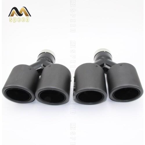 Car accessories Universal 304 stainless steel and matte carbon fiber Y type double outlet tailpipe tailpipe Used for BMW E63