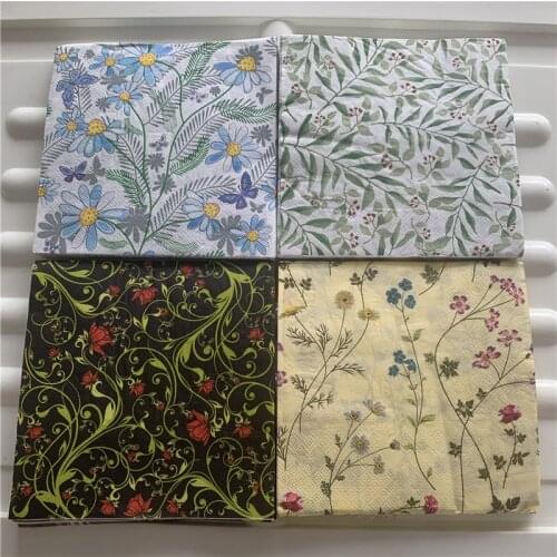 Decoupage paper napkins elegant tissue vintage towel flower branch heart leaves birthday wedding party home beautiful decor 20