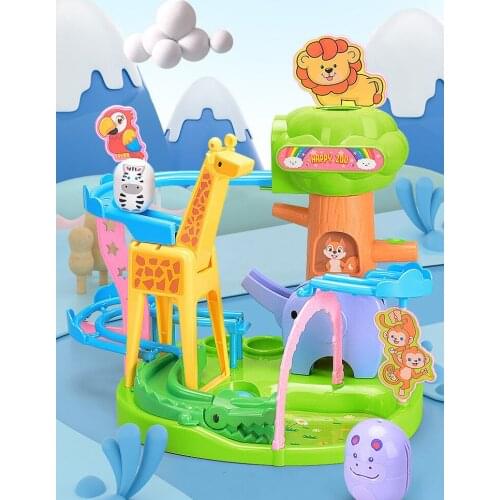 Kids Assembled Track Toy Sliding Non-invertible Track Slide Childrens Zoo Assembly Adventure Interactive Game Christmas Gift