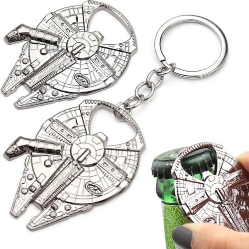 Disney Star Wars Figure Corkscrew Pendant Keychain Anime Movie Spaceship Holder Metal Accessories Action Figures Kids Toys Gifts