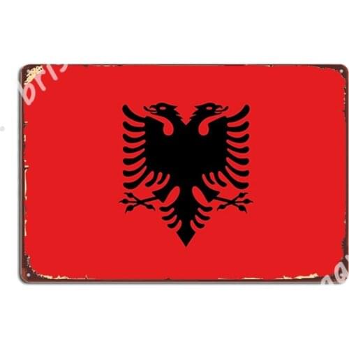 Flag Of Albania Metal Signs Mural Painting Printing pub Garage Wall Mural Tin sign Posters