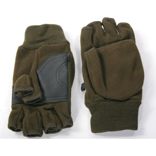Gloves fleece hunting half finger outdoor green colors and woodland