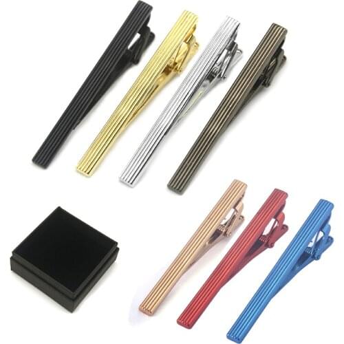 6CM Streak Multicolor Tie Clips Business Suits Shirt Necktie Tie Bar Fashion Jewelry for Men
