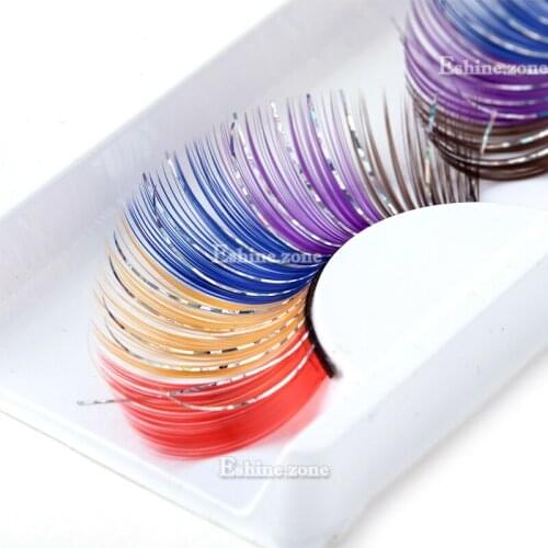 ICYCHEER Feather Lashes Colorful Fancy Makeup Eyelash Extention Tools Natural Long Soft Handmade Cruelty-free Colorful Eyelashes