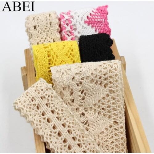 Quality 100% Cotton Lace Ribbon for Clothes Garments Edge Wrapping Tape Diy Wedding Party Crafts Handmade Sewing Patchwork