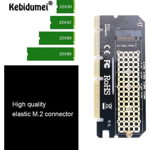 Kebidumei Aluminium Alloy Shell Led Expansion Card Computer Adapter SSD NGFF To PCIE 3.0 X16 Interface M.2 NVMe 2230/2242/2260