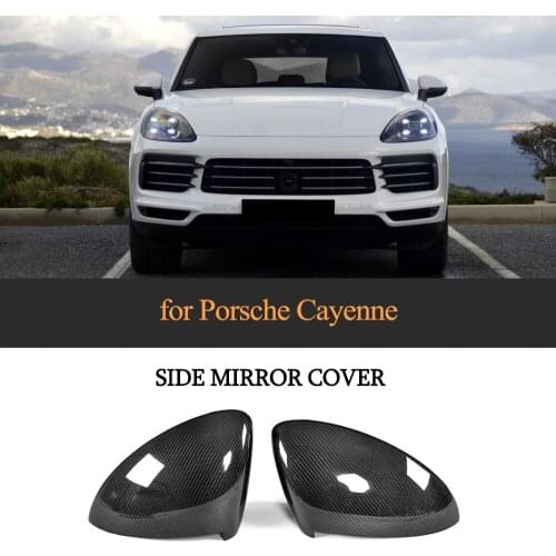 Carbon Fiber Car Rear View Mirror Covers Caps For Porsche Cayenne 2018 Side Mirror Caps Covers Add On Style