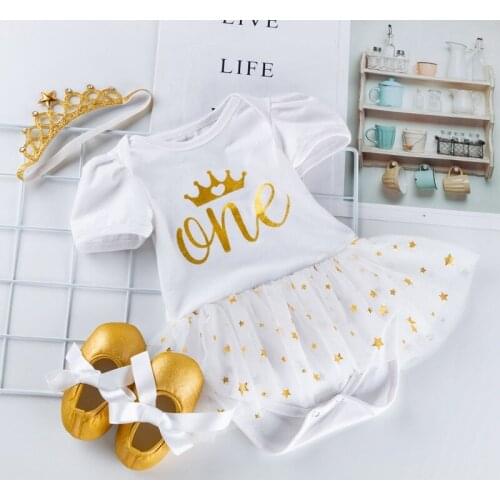 Princess Baby Girls Clothes Set Firsth Birthday Baptism Newborn Girl Clothing Summer Spring Infantil Girl Clothing 3Pcs Girl Set