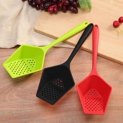 Noodles Vegetable Cooking Shovel Silicone Spoon Colander Strainer Kitchen Tool