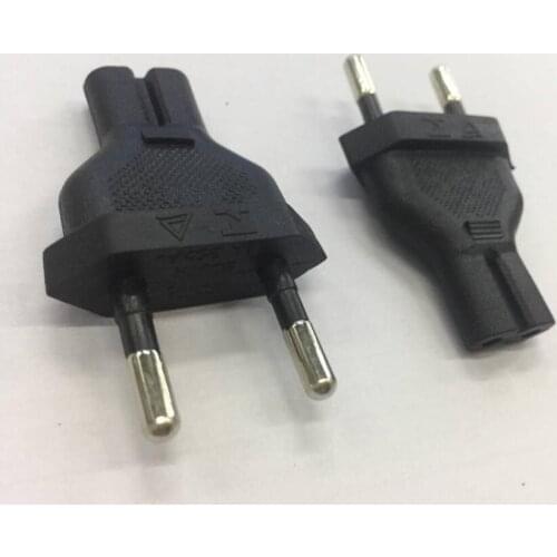 LBSC Europe CEE7/16 two pin plug to IEC C7 receptacle plug adapter. Rated up to 2.5A 250V 2 PACK