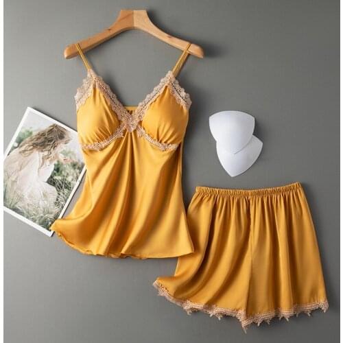 M-XXL 2PCS Women Pajamas Sets Sexy Lace Nightgown&Shorts Rayon Sleep Suit Sleepwear Nightwear Summer Lingerie Home Wear Pyjamas