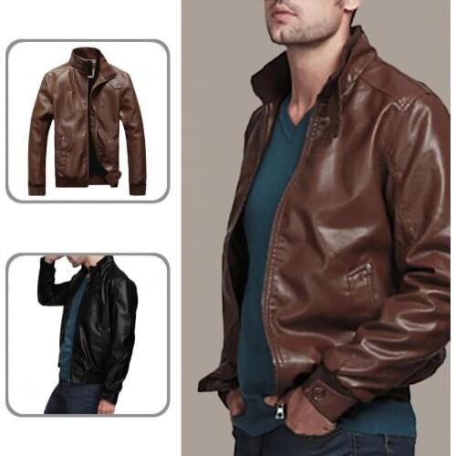 Top Stylish Zipper Closure Men Jacket Autumn Jacket Coat Side Pockets for Party