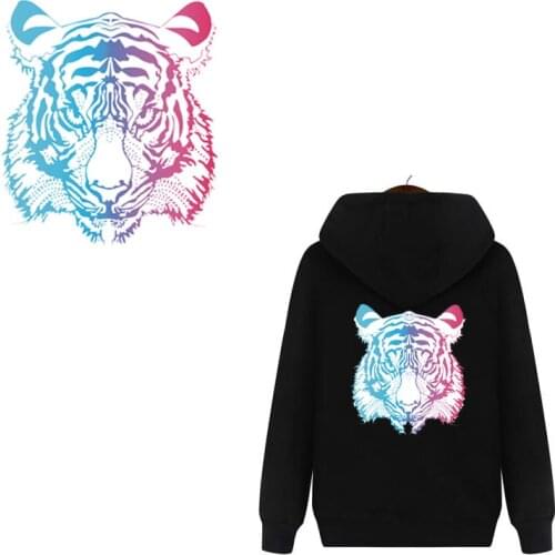 Stripe Tiger Patch Iron on Patches for Clothing Heat Transfer Stickers on Cloth Appliques Thermal Transfer Vinyl Applications G