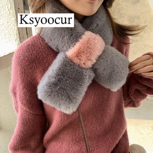Size 88*11CM 2020 New Plush Scarf Women Autumn/winter Student Bib Hedging White Wild/plaid Female Scarves Brand Ksyoocur E19