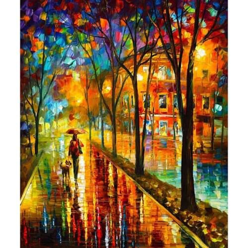 Landscape Modern paintings with Palette knife art oil on Canvas best friend Handmade high quality