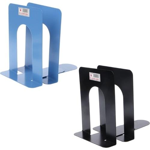 Simple Style Metal Bookends Iron Support Holder Nonskid Desk Stands For Books