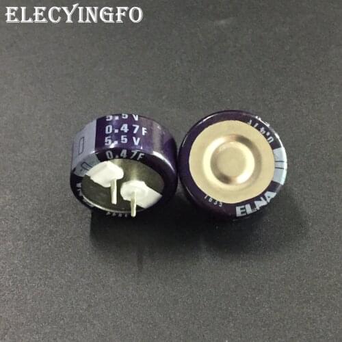 1pcs/5pcs 0.47F 5.5V0.47F ELNA DHL Series 21.5x9.5mm 5.5V0.47F Super Farad Capacitor