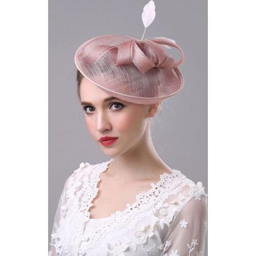 Bridal Headwear Retro Style Linen Bridal Hat Mesh Hat European-Style British Headwear