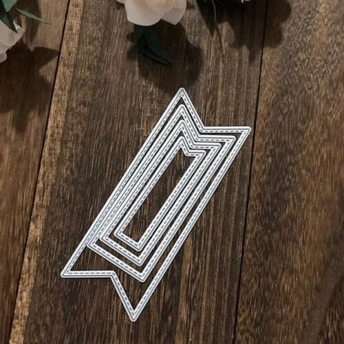 Carbon Steel Dotted Line Flag Cutting Die Embossing Stencil Template Mold DIY Paper Art Craft Scrapbook Bookmark Greeting Card