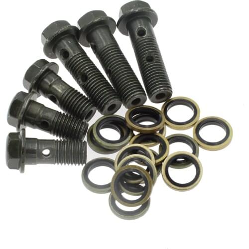 Universal M10x1.25 Brake Oil Pipe Banjo Bolt Hollow Screw With Gasket For Motorcycle Dirt Bike ATV