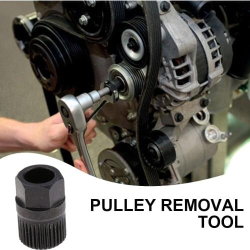 1Pc Universal Alternator Clutch Free Wheel Black Iron Material Generator Pulley Removal Tool Remover Repair Manual Tool Kit