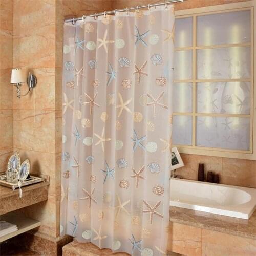 40 Bathroom Shower Curtain Waterproof Mildew PEVA Shower Curtains Starfish Seaside Style Bath Curtain for Shower Room