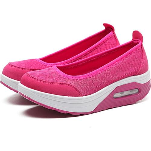 Women Platform Sneakers 2021 New Fashion Womens Casual Office Shoes Wedges Swing Shoes Thick Sole Big Size 42 Nurse Work Shoes