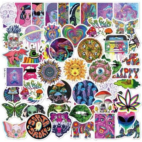 10/30/50PCS Psychedelic Art Graffiti Stickers Aesthetic Skateboard Laptop Phone Guitar Cool Sticker for Kids Cartoon Decals Toy