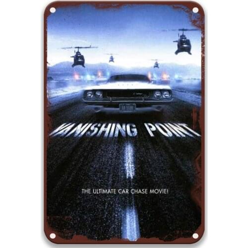 Vanishing Point 1971 Modern Metal Tin Signs Movies Barber Shop Decor for Bathroom Sign 8x12 Inches